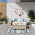 Buitenkleed omkeerbaar 80x150 cm aqua en wit - AllerleiShop