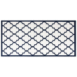 Buitenkleed omkeerbaar 80x150 cm marineblauw en wit - AllerleiShop