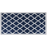 Buitenkleed omkeerbaar 80x150 cm marineblauw en wit - AllerleiShop
