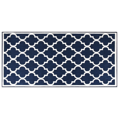 Buitenkleed omkeerbaar 80x150 cm marineblauw en wit - AllerleiShop