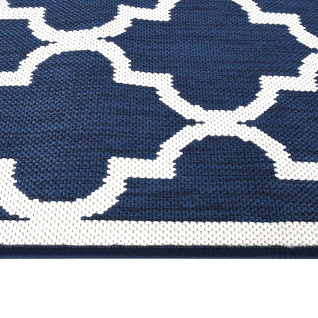 Buitenkleed omkeerbaar 80x150 cm marineblauw en wit - AllerleiShop