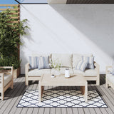 Buitenkleed omkeerbaar 80x150 cm marineblauw en wit - AllerleiShop