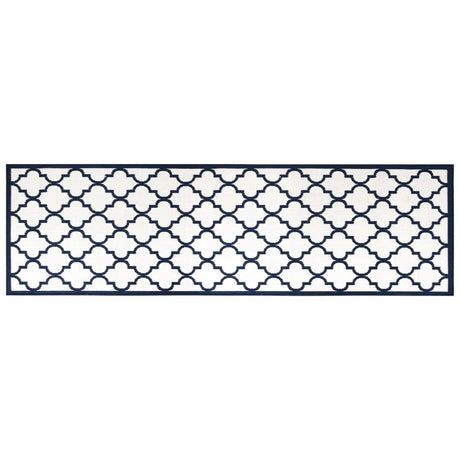 Buitenkleed omkeerbaar 80x250 cm marineblauw en wit - AllerleiShop