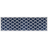 Buitenkleed omkeerbaar 80x250 cm marineblauw en wit - AllerleiShop