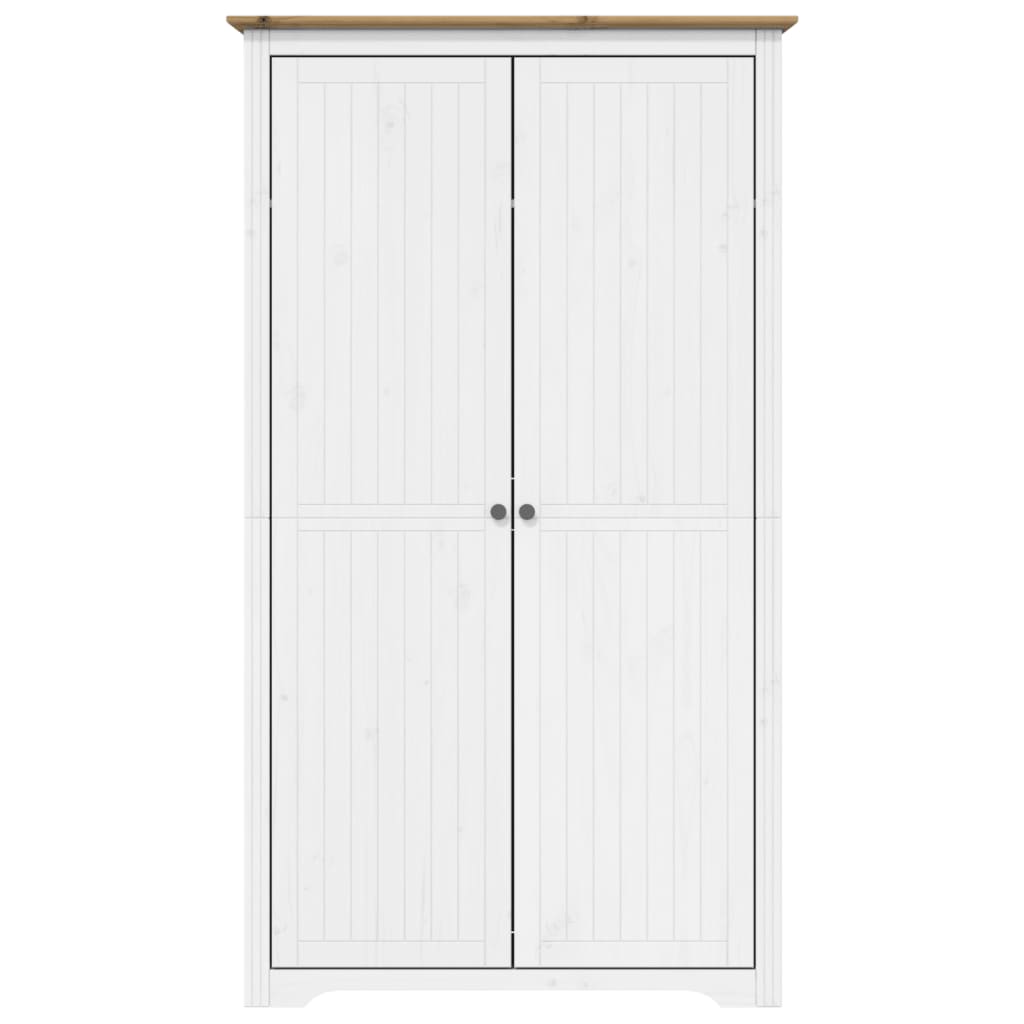 Kledingkast BODO 99x53,5x173 cm massief grenenhout wit bruin - AllerleiShop