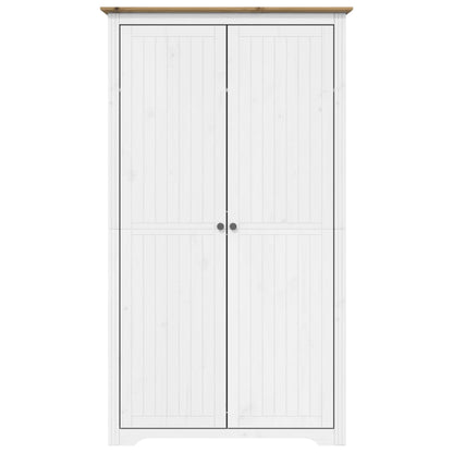 Kledingkast BODO 99x53,5x173 cm massief grenenhout wit bruin - AllerleiShop