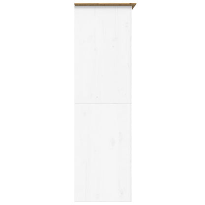 Kledingkast BODO 99x53,5x173 cm massief grenenhout wit bruin - AllerleiShop