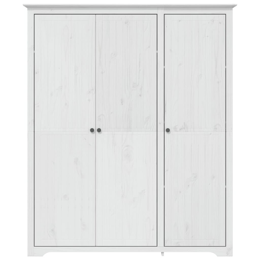 Kledingkast BODO 146x53,5x173 cm massief grenenhout wit - AllerleiShop