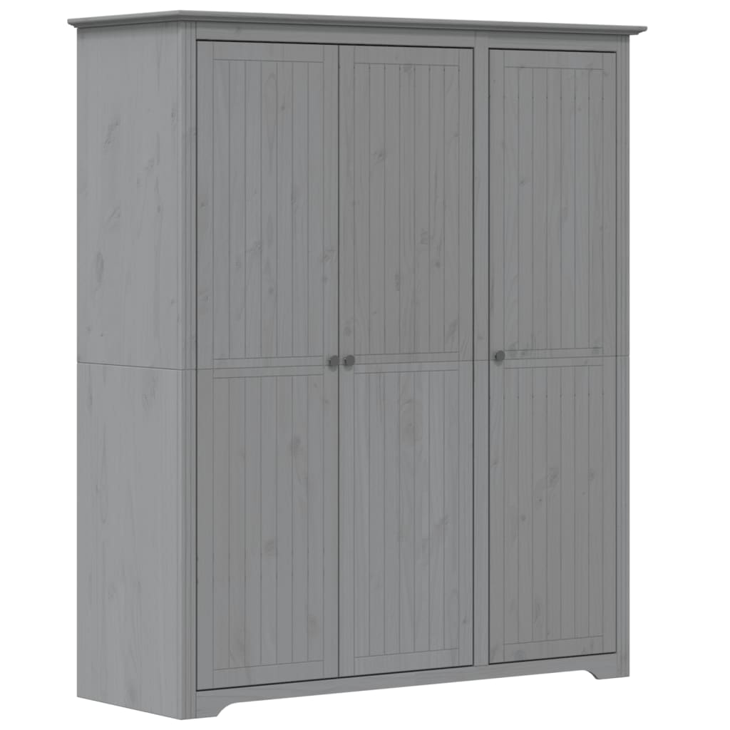 Kledingkast BODO 146x53,5x173 cm massief grenenhout grijs - AllerleiShop