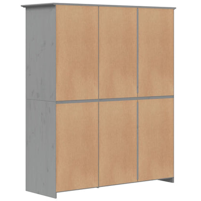 Kledingkast BODO 146x53,5x173 cm massief grenenhout grijs - AllerleiShop