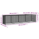 Kippenhok met dak 403x98x90 cm gegalvaniseerd staal antraciet