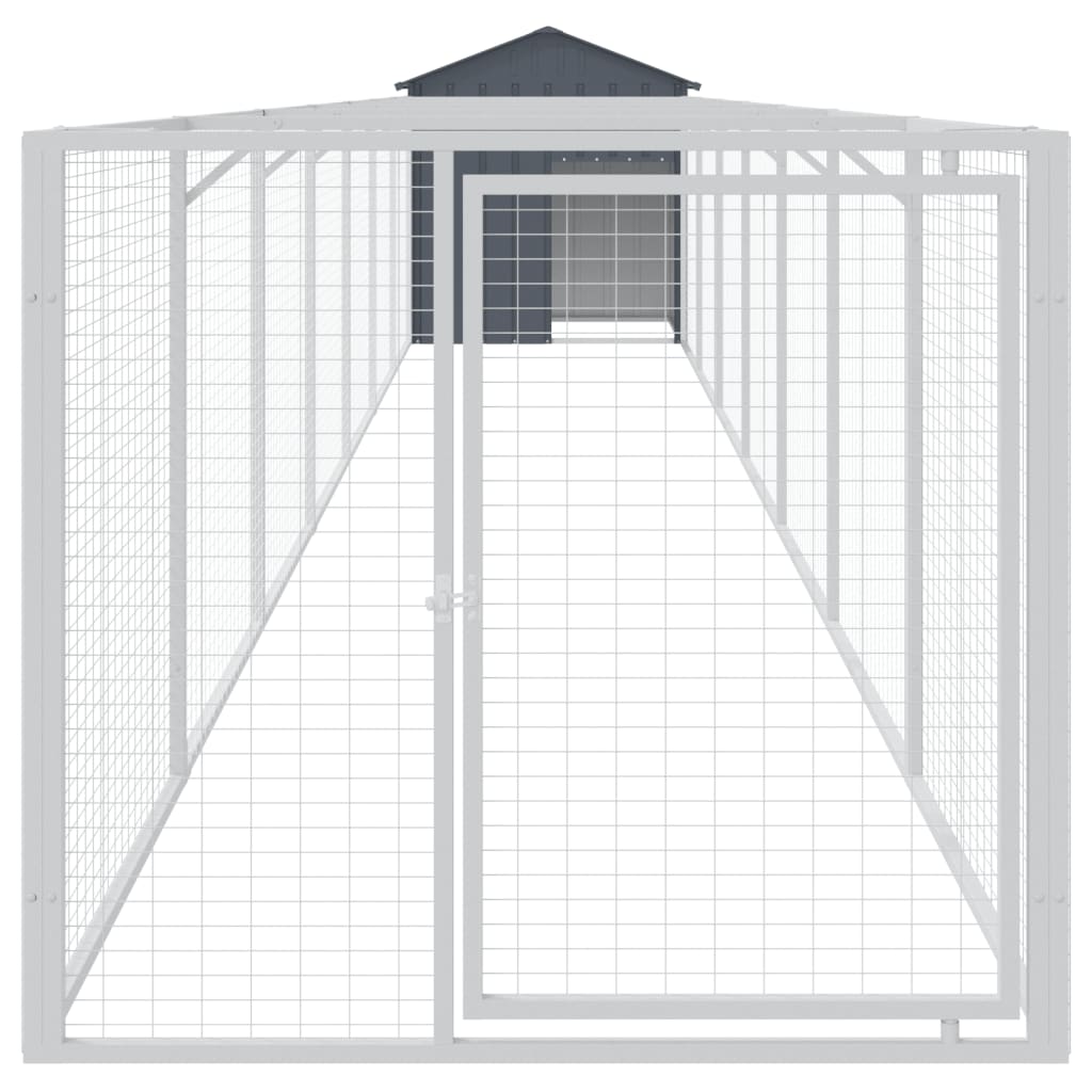 Hondenhok met dak 117x813x123 cm gegalvaniseerd staal antraciet