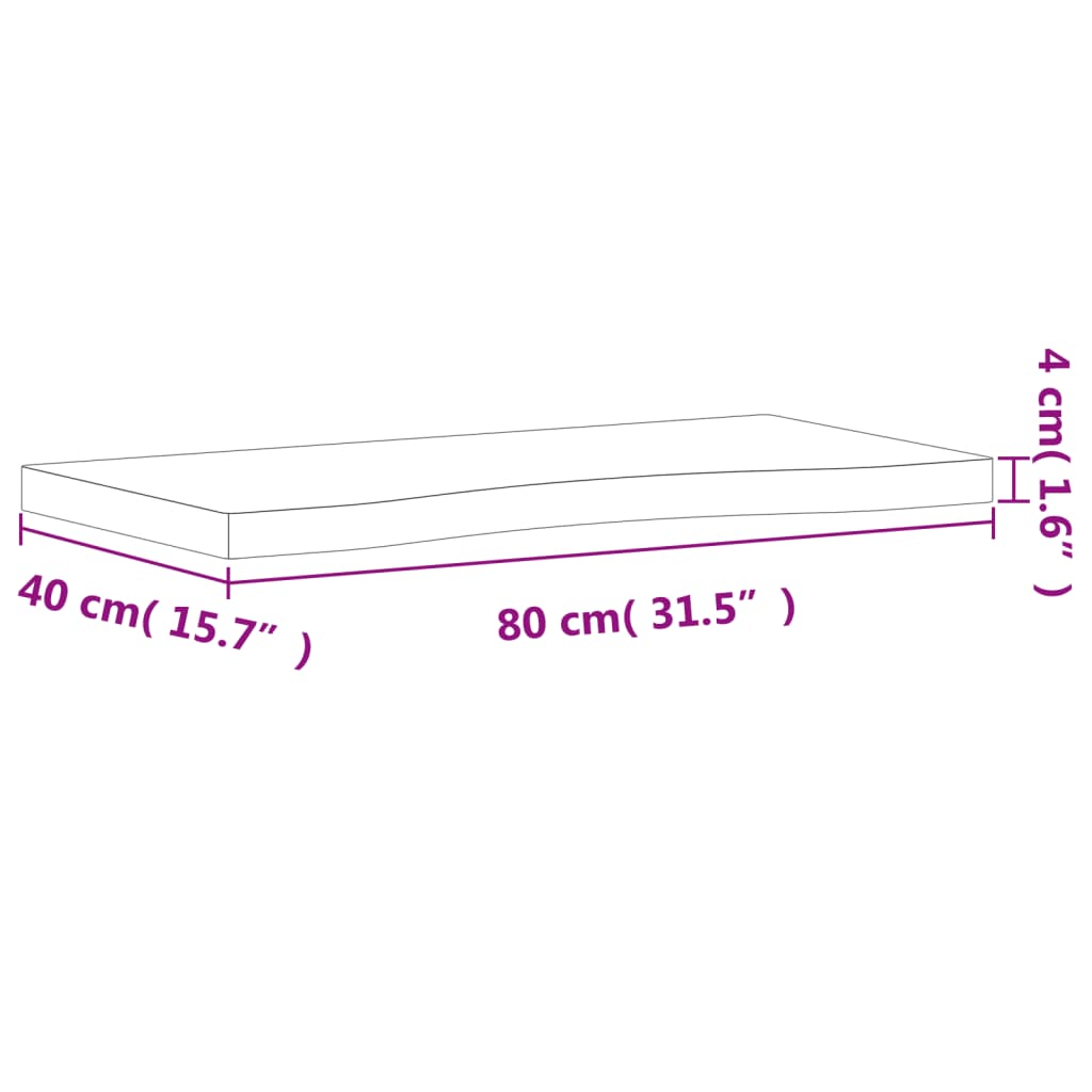 Bureaublad 80x(36-40)x4 cm massief beukenhout - AllerleiShop