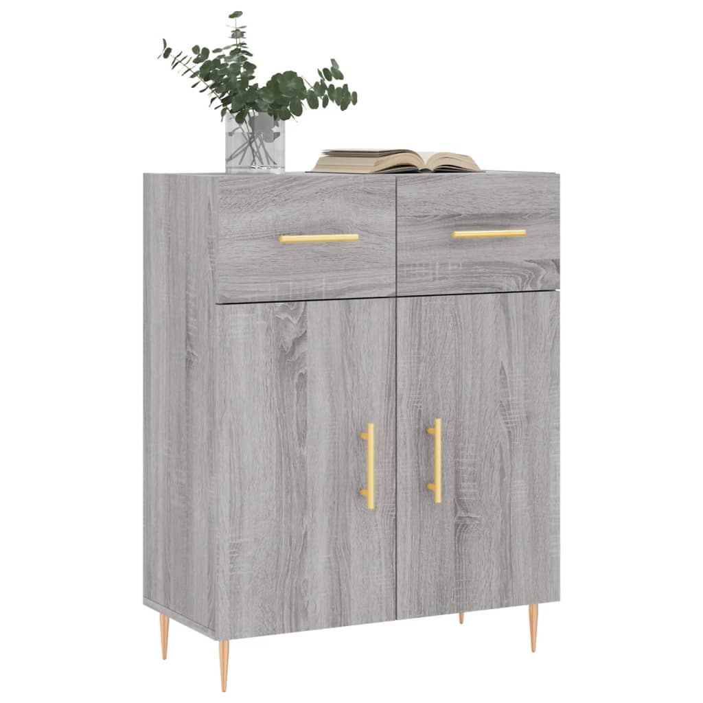 Dressoir 69,5x34x90 cm bewerkt hout grijs sonoma eikenkleurig