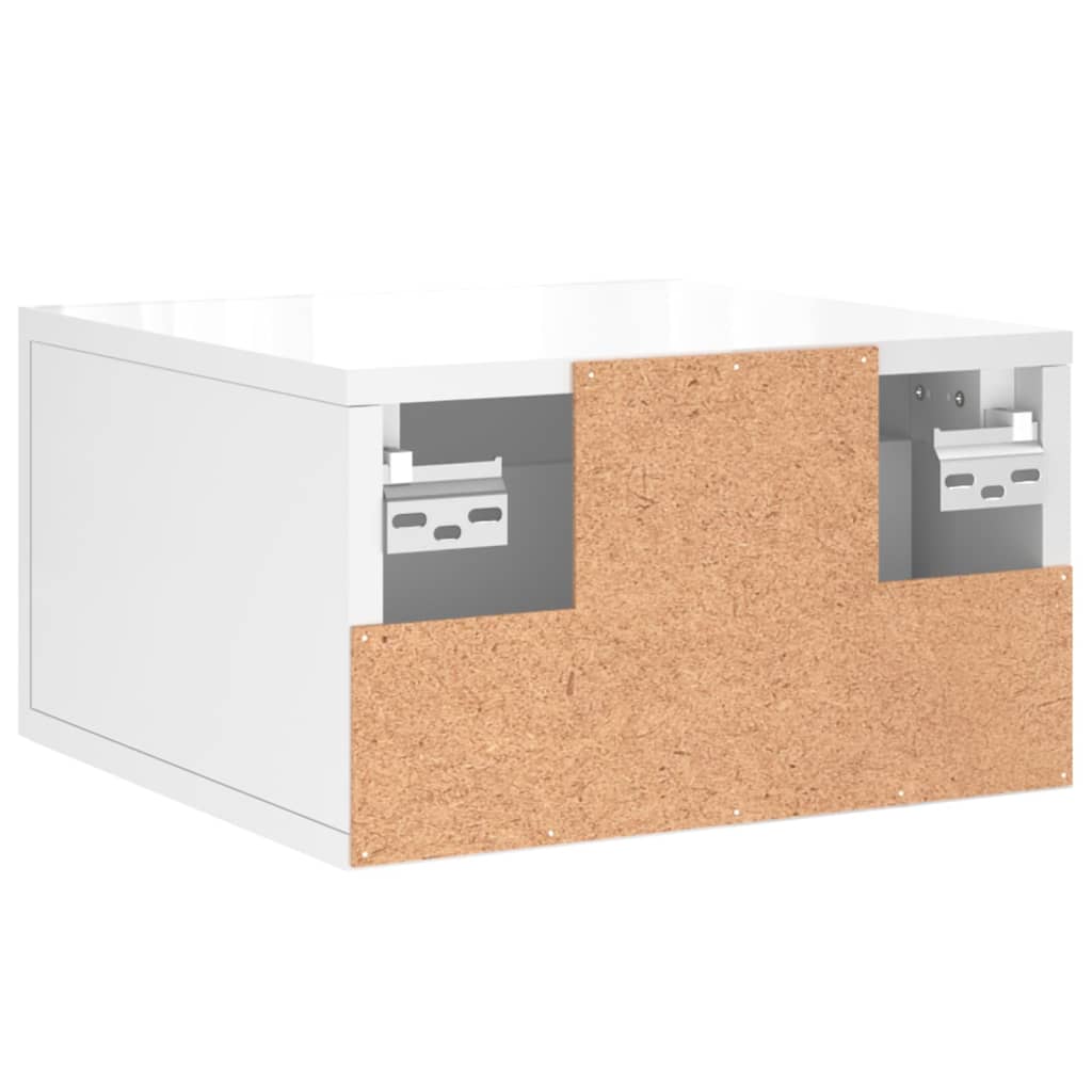 Nachtkastje wandgemonteerd 35x35x20 cm hoogglans wit
