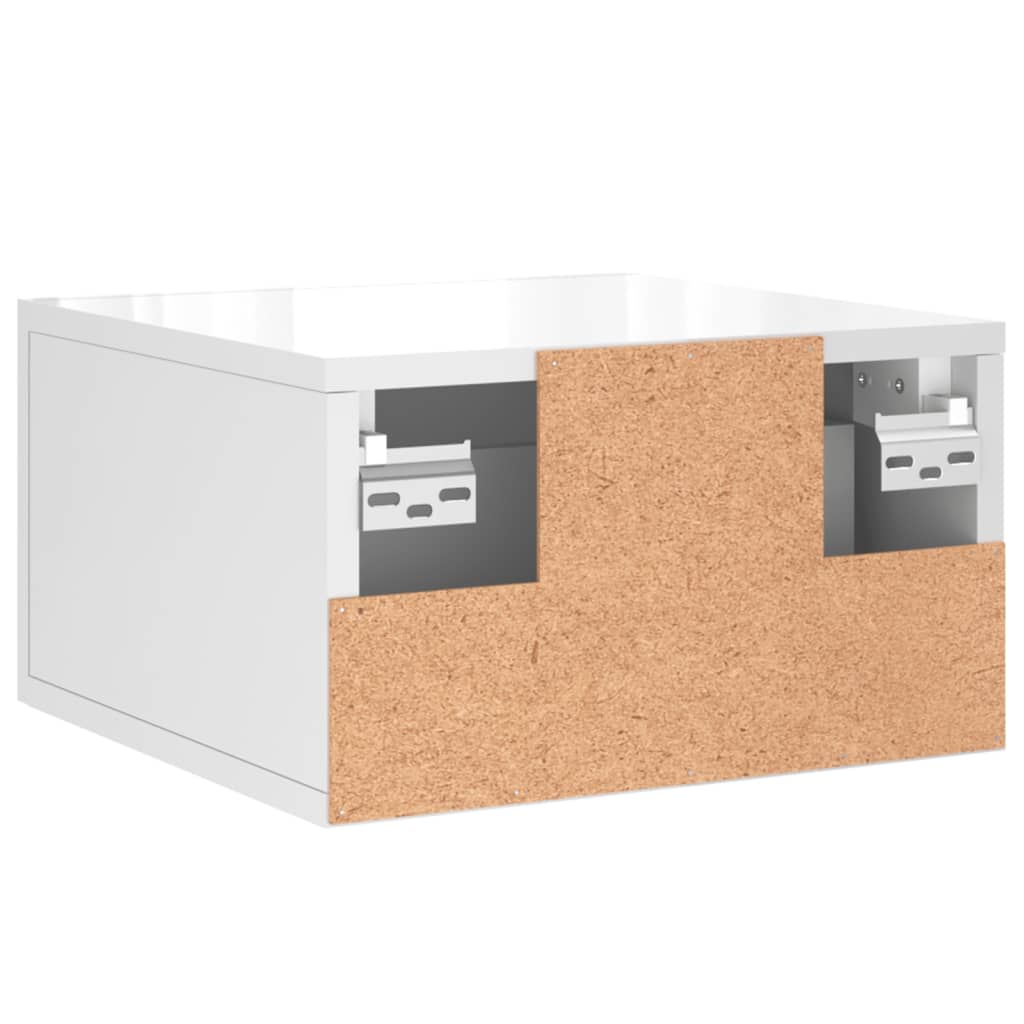 Nachtkastje wandgemonteerd 35x35x20 cm hoogglans wit