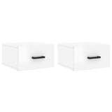 Nachtkastjes 2 st wandgemonteerd 35x35x20 cm hoogglans wit