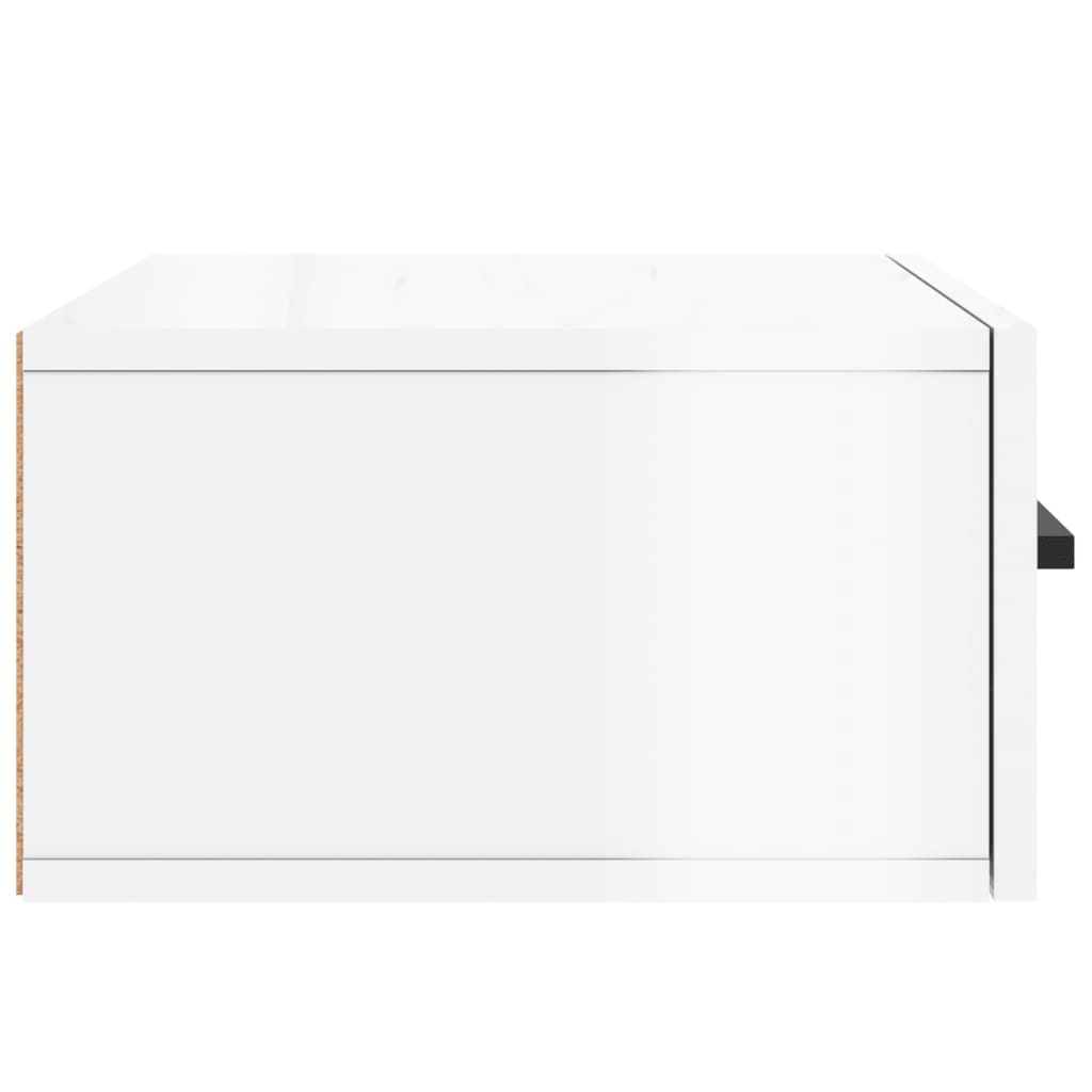Nachtkastjes 2 st wandgemonteerd 35x35x20 cm hoogglans wit
