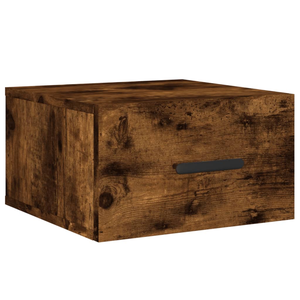 Nachtkastjes 2 st wandgemonteerd 35x35x20 cm gerookt eikenkleur