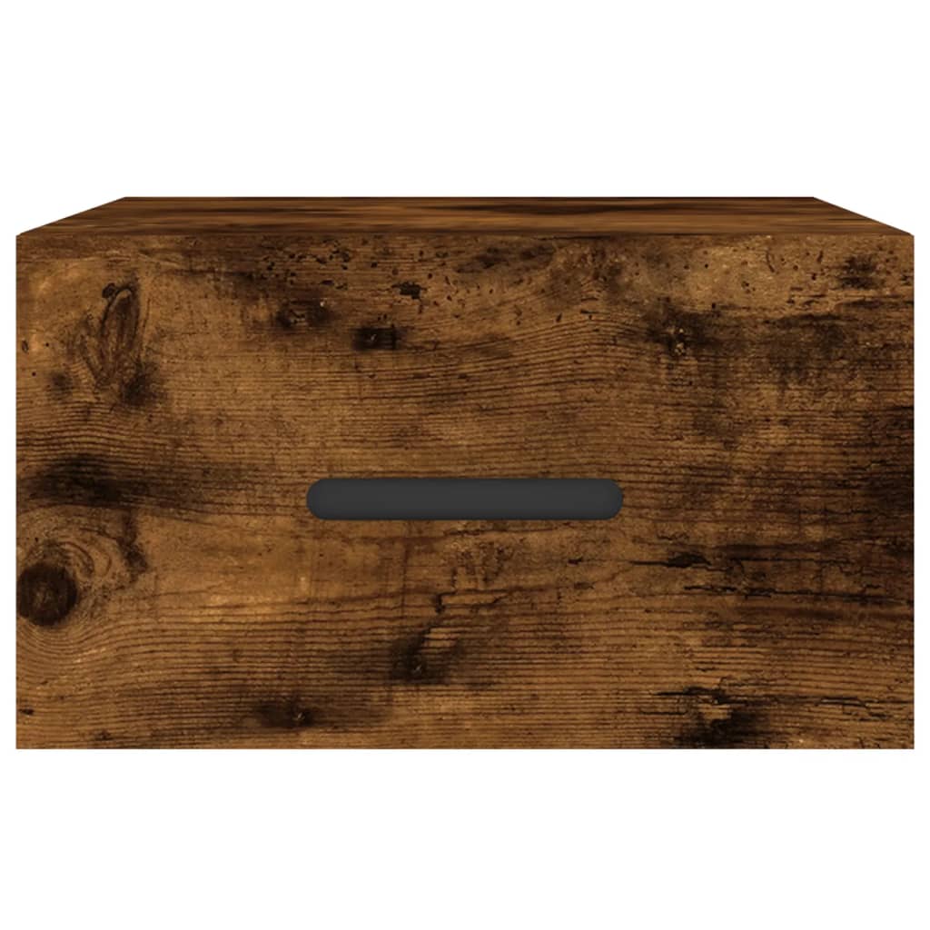 Nachtkastjes 2 st wandgemonteerd 35x35x20 cm gerookt eikenkleur