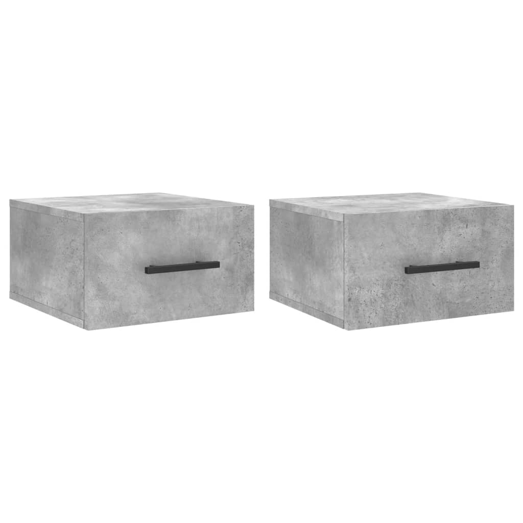 Nachtkastjes 2 st wandgemonteerd 35x35x20 cm betongrijs