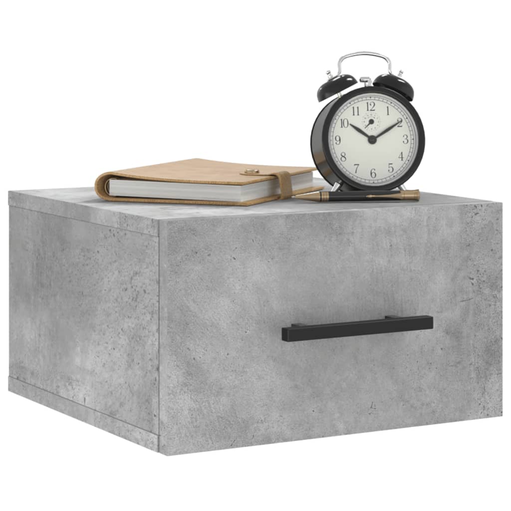 Nachtkastjes 2 st wandgemonteerd 35x35x20 cm betongrijs