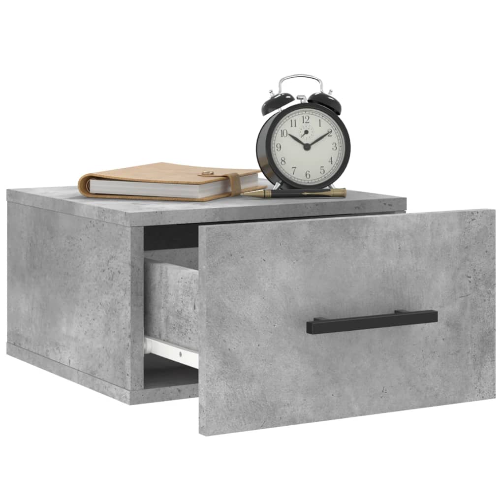 Nachtkastjes 2 st wandgemonteerd 35x35x20 cm betongrijs