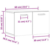 Wandkast 60x36,5x35 cm bewerkt hout gerookt eikenkleurig