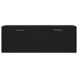 Wandkast 100x36,5x35 cm bewerkt hout zwart