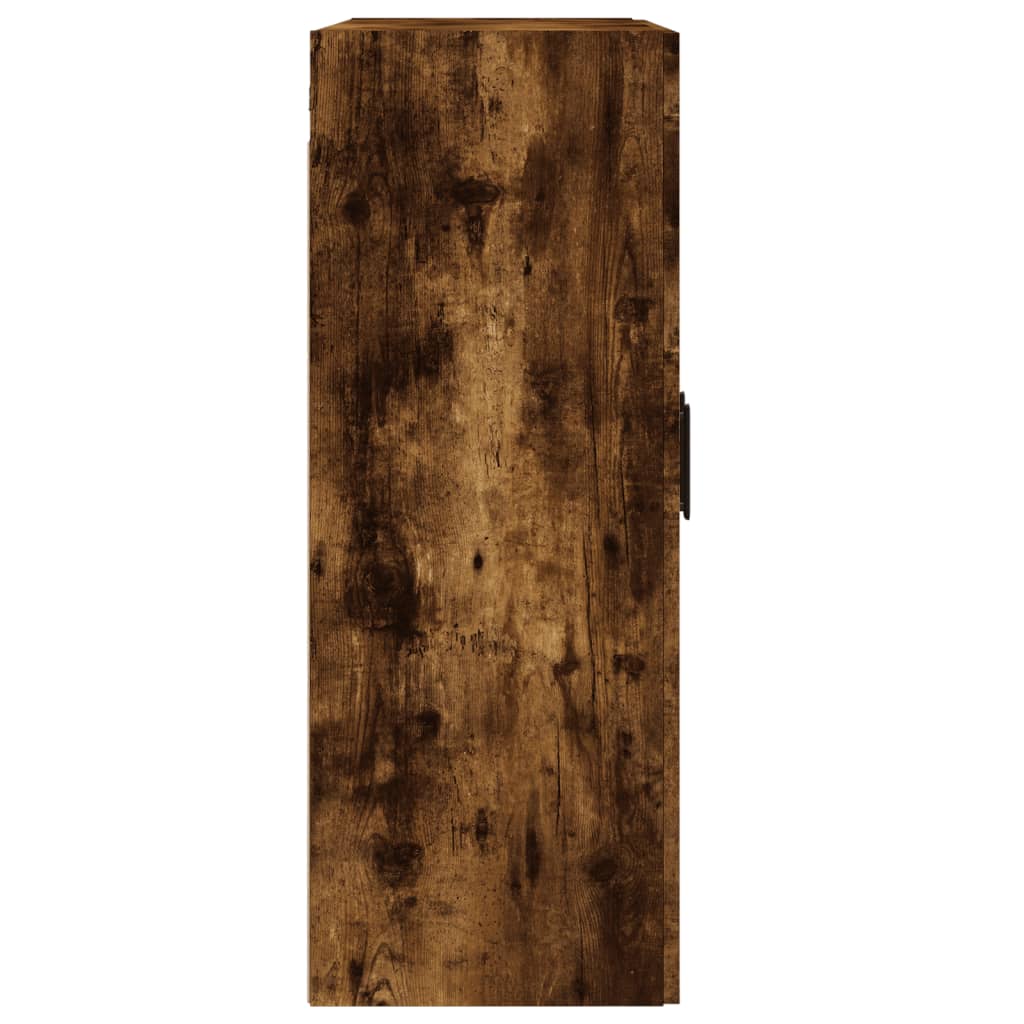 Wandkast 69,5x34x90 cm bewerkt hout gerookt eikenkleurig