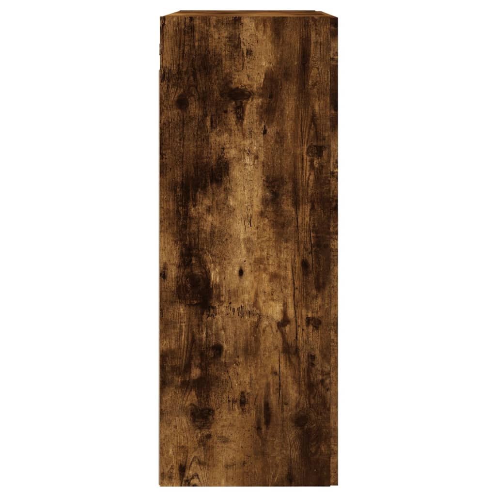 Wandkast 69,5x34x90 cm bewerkt hout gerookt eikenkleurig