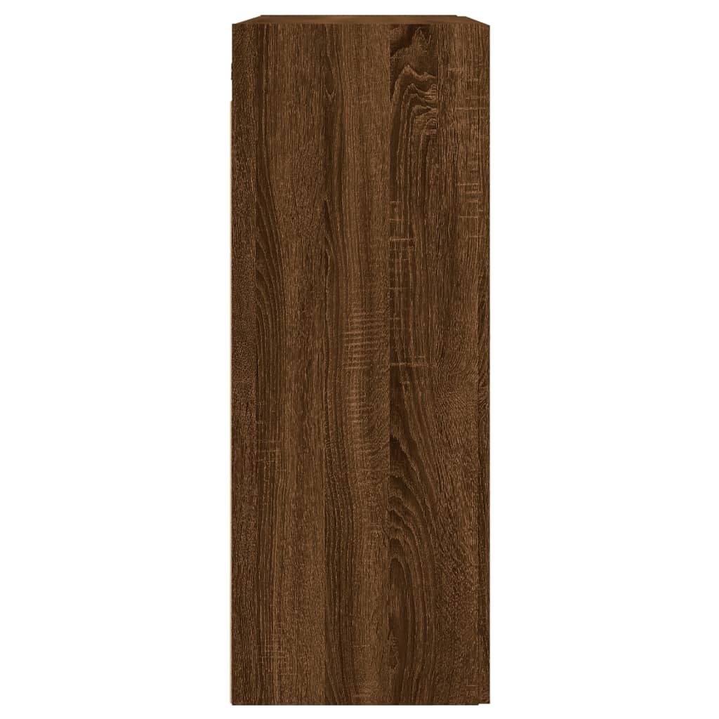 Wandkast 69,5x34x90 cm bewerkt hout bruin eikenkleur