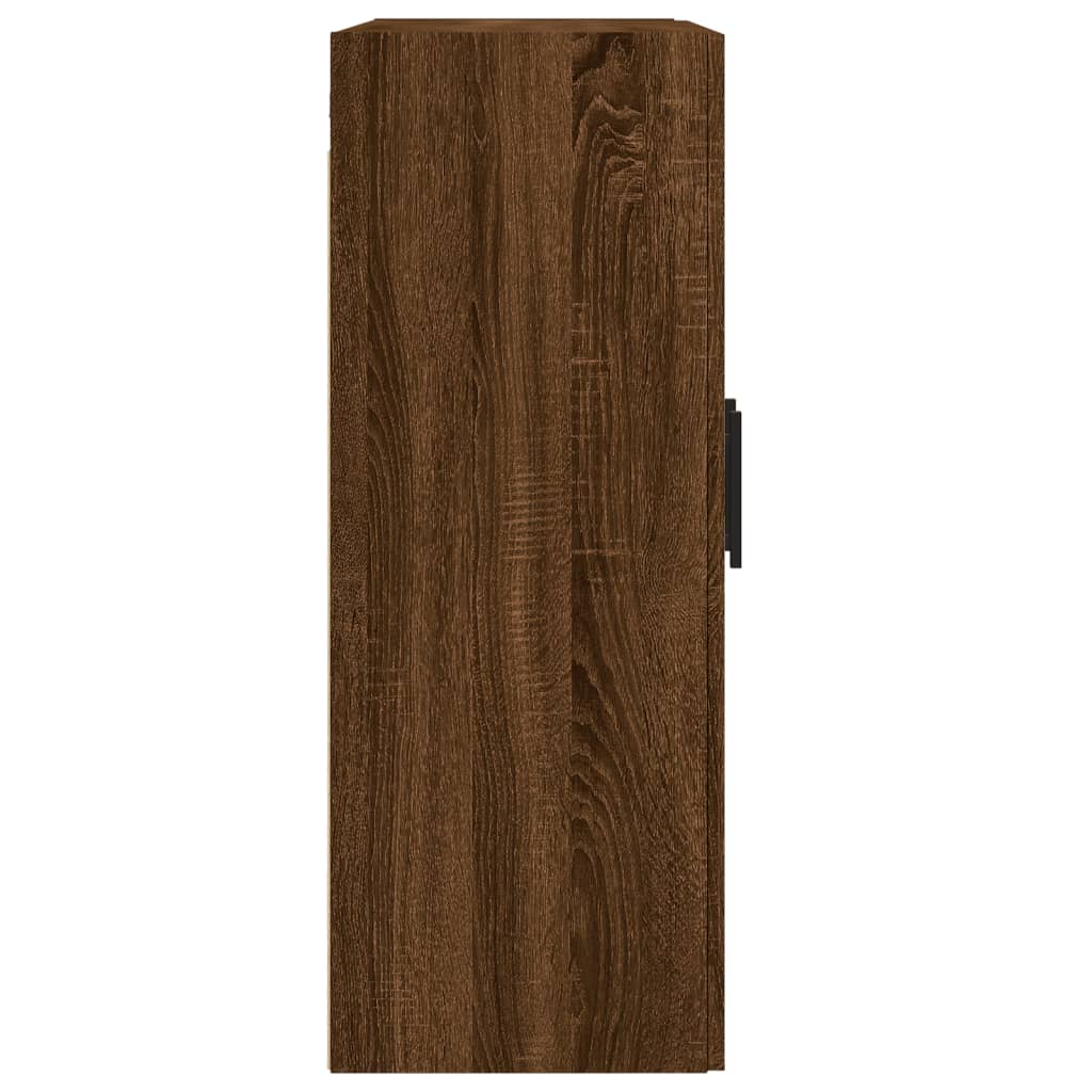 Wandkast 69,5x34x90 cm bewerkt hout bruin eikenkleur