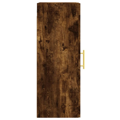 Wandkast 34,5x34x90 cm bewerkt hout gerookt eikenkleurig