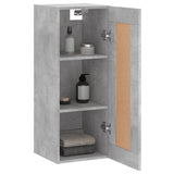 Wandkast 34,5x34x90 cm bewerkt hout betongrijs