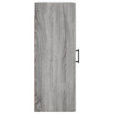 Wandkast 34,5x34x90 cm bewerkt hout grijs sonoma eikenkleurig