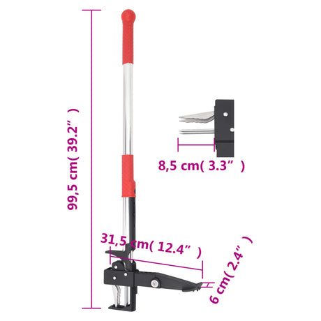 Onkruidsteker 99,5 cm geanodiseerd aluminium rood en zilver - AllerleiShop