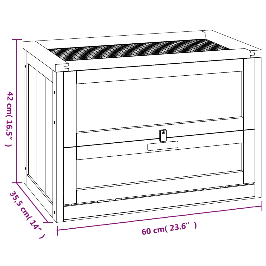 Hamsterkooi 60x35,5x42 cm massief vurenhout