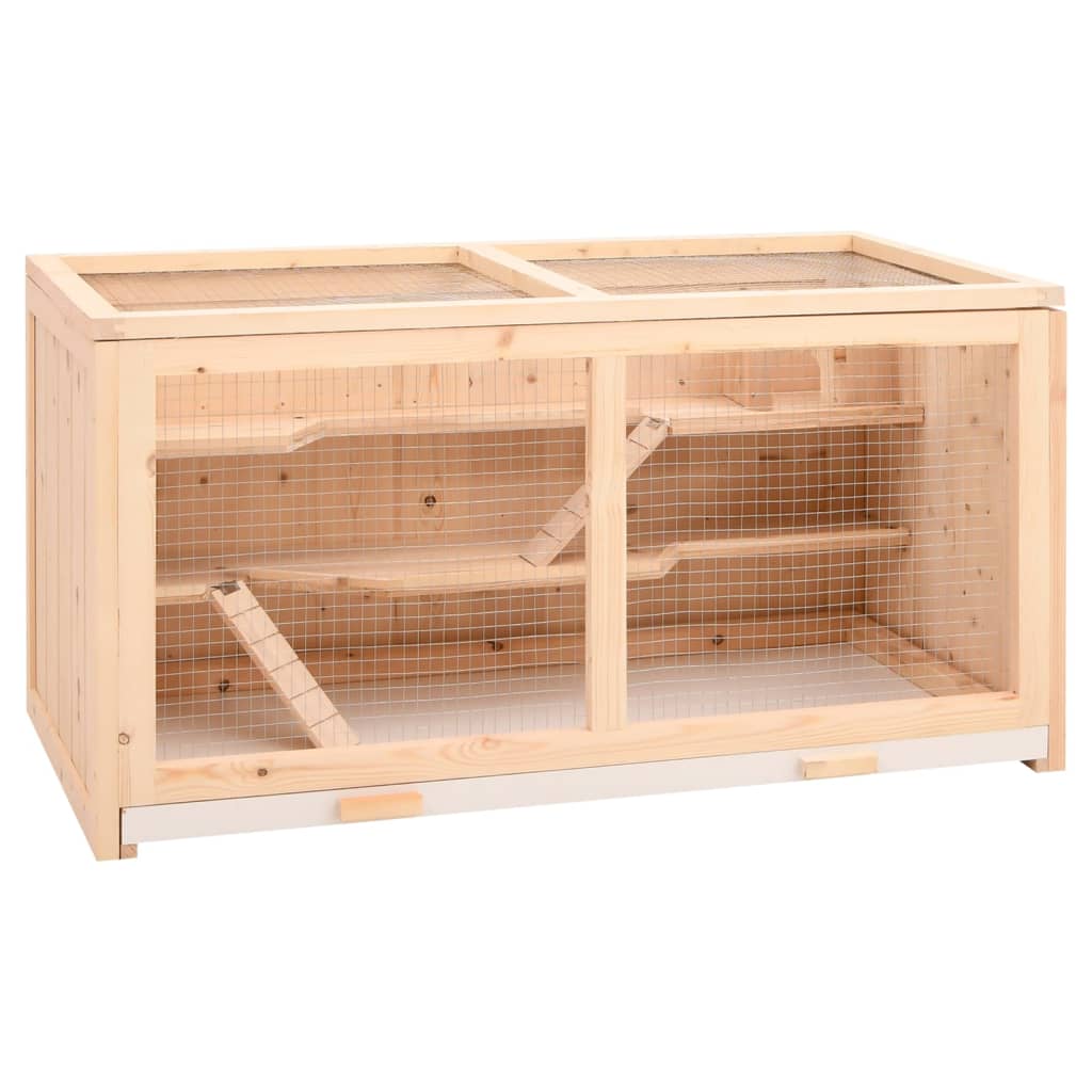 Hamsterkooi 89,5x45x45 cm massief vurenhout