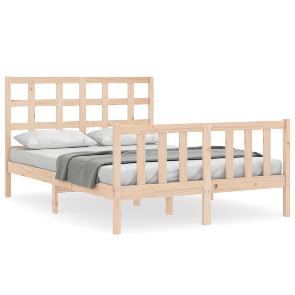 Bedframe met hoofdbord massief hout