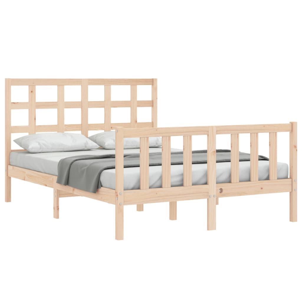 Bedframe met hoofdbord massief hout