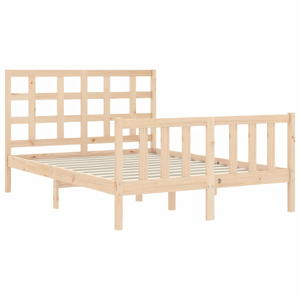 Bedframe met hoofdbord massief hout