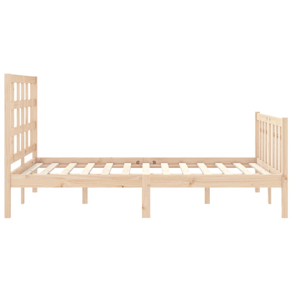 Bedframe met hoofdbord massief hout