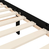 Bedframe met hoofdbord massief hout zwart 90x200 cm