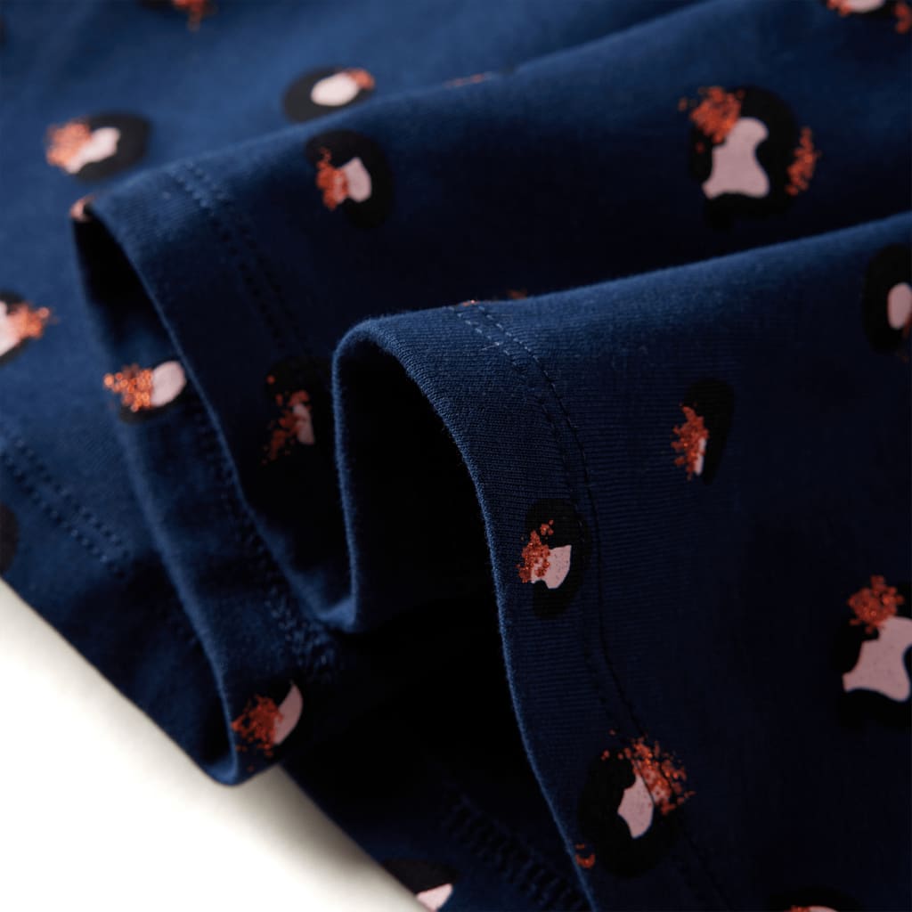 Kinderjurk met lange mouwen 140 marineblauw