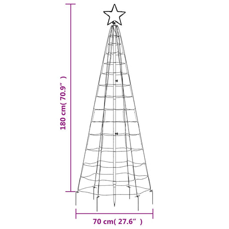 Lichtkegel met grondpinnen 220 koudwitte LED's 180 cm - AllerleiShop