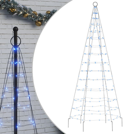 Lichtkegel aan vlaggenmast 200 blauwe LED's 180 cm - AllerleiShop