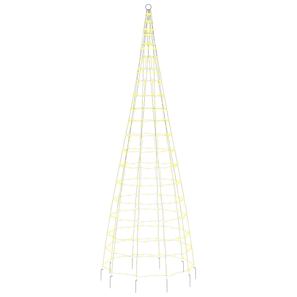 Lichtkegel aan vlaggenmast 550 warmwitte LED's 300 cm - AllerleiShop