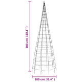 Lichtkegel aan vlaggenmast 550 warmwitte LED's 300 cm - AllerleiShop