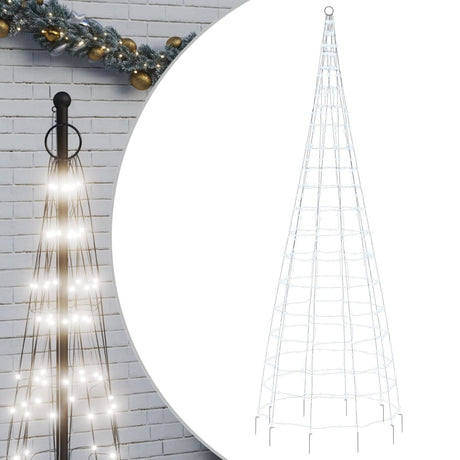 Lichtkegel aan vlaggenmast 550 koudwitte LED's 300 cm - AllerleiShop